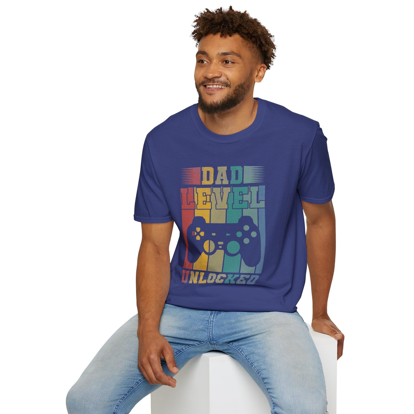 Dad Level Unlocked T-Shirt — Retro Gamer Controller Father’s Day Tee