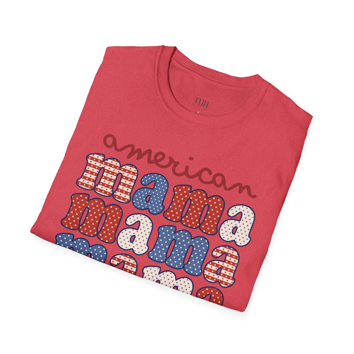 American Mama T-Shirt — Retro Patriotic Mama Tee for 4th of July & Mother's Day