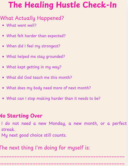 The Healing Hustle Faith + Fitness Planner