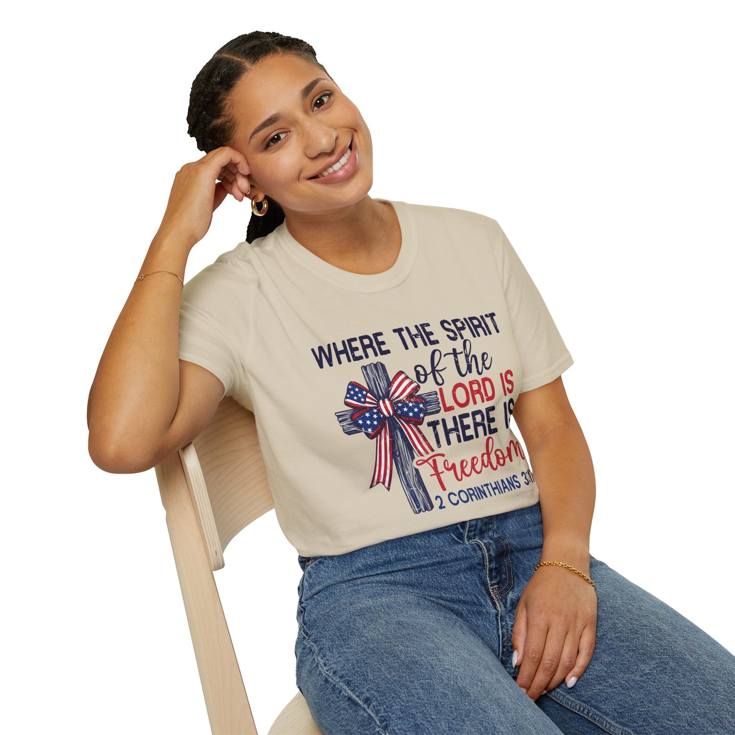 Christian Freedom T-Shirt – "Where the Spirit of the Lord is There is Freedom" (2 Corinthians 3:17)