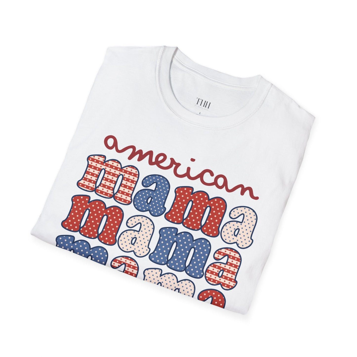 American Mama T-Shirt — Retro Patriotic Mama Tee for 4th of July & Mother's Day