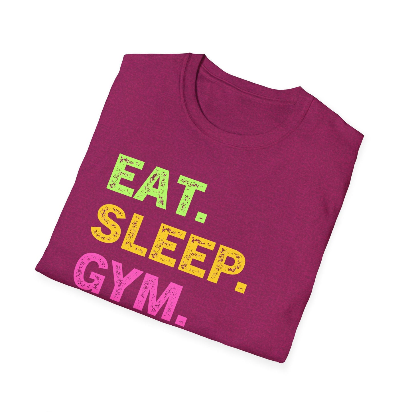 Eat. Sleep. Gym. Repeat. Fitness T-Shirt — Motivational Workout Tee