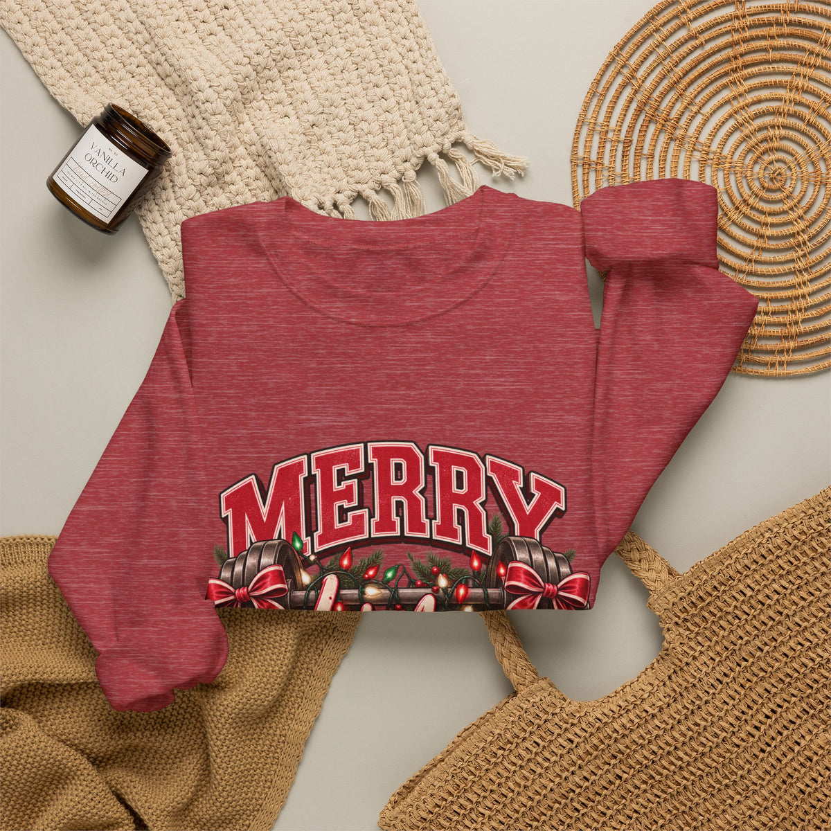 Crewneck Sweatshirt — "Merry Lit-Mas Mama" Christmas Graphic