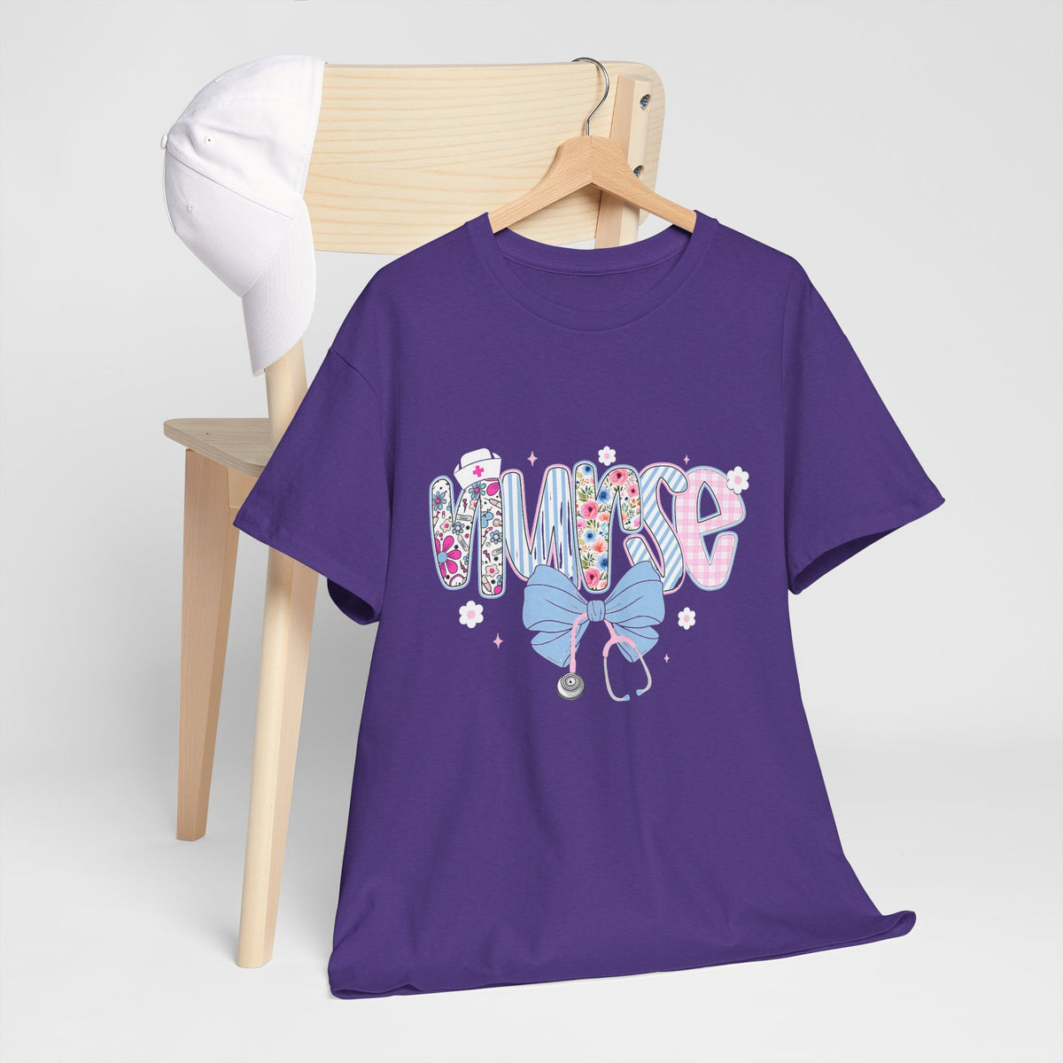 Women's Nurse Life Tee — Cute Floral 'NURSE' Bow Scrubs Graphic T-Shirt