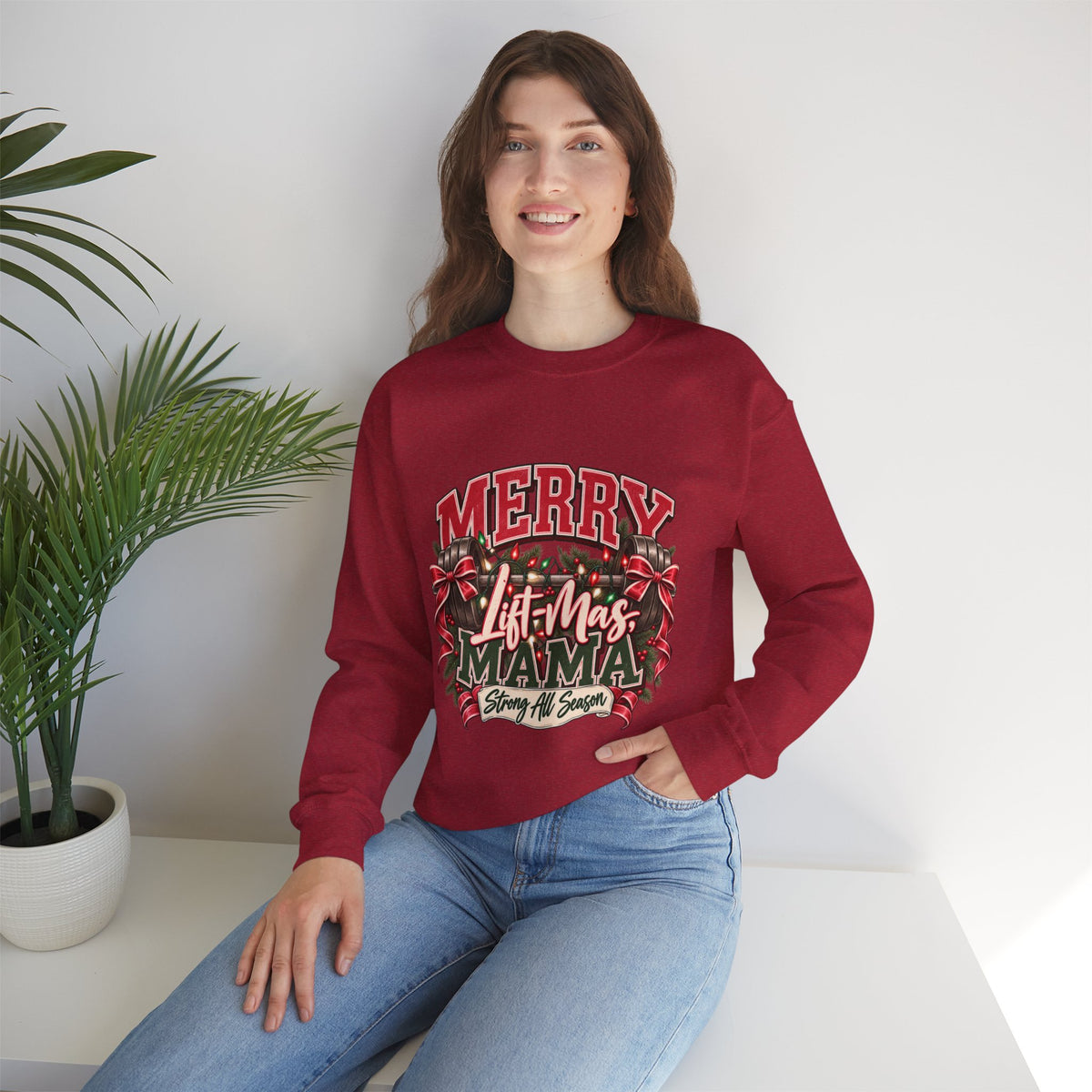Crewneck Sweatshirt — "Merry Lit-Mas Mama" Christmas Graphic