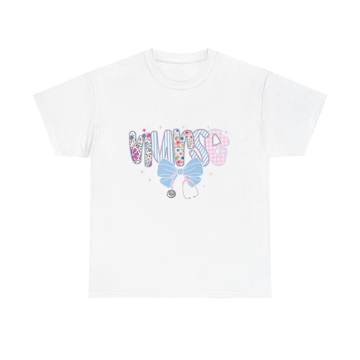 Women's Nurse Life Tee — Cute Floral 'NURSE' Bow Scrubs Graphic T-Shirt