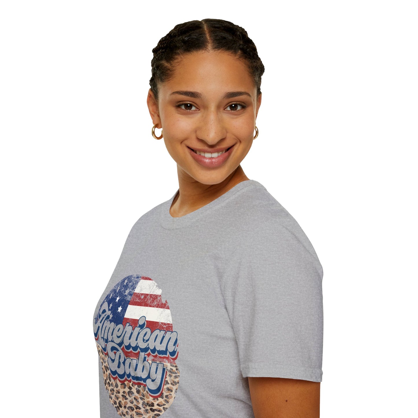 American Baby T-Shirt — Patriotic Leopard Circle Graphic Tee