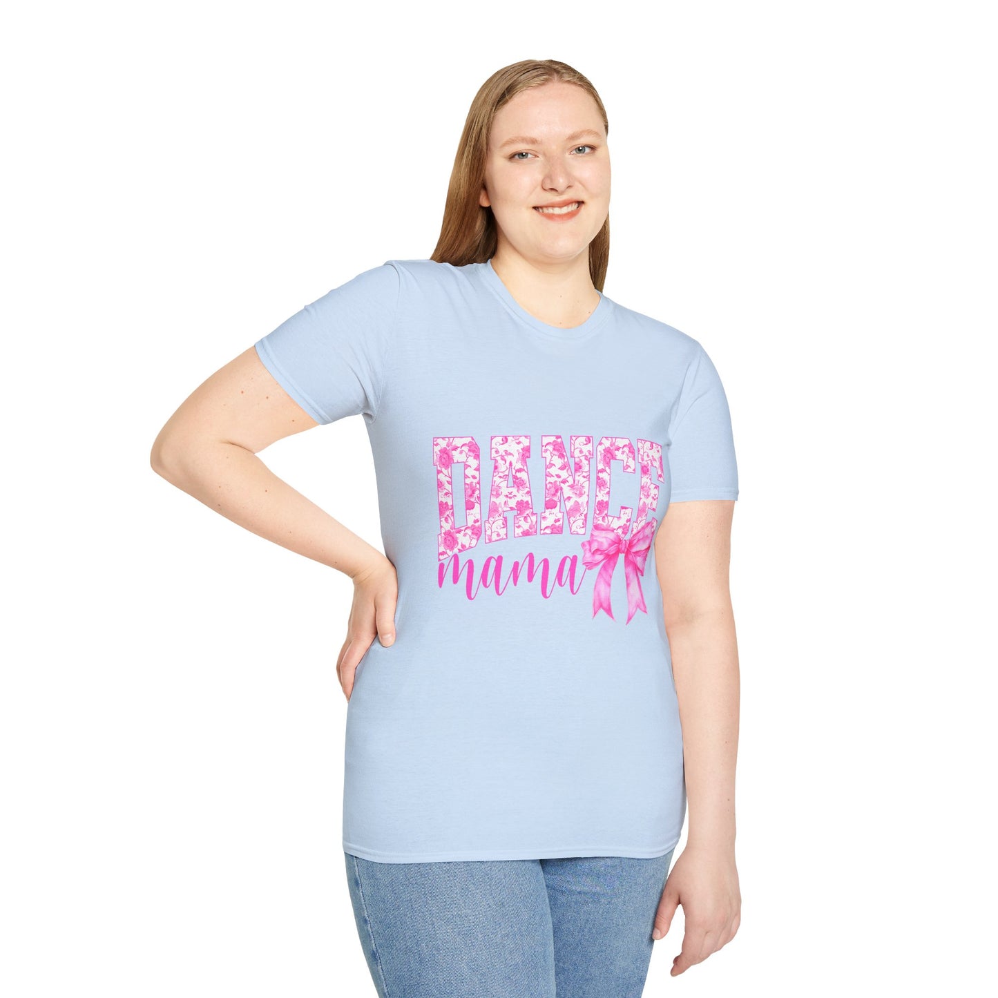 Dance Mama T-Shirt — Pink Floral Dance Mom Tee with Bow