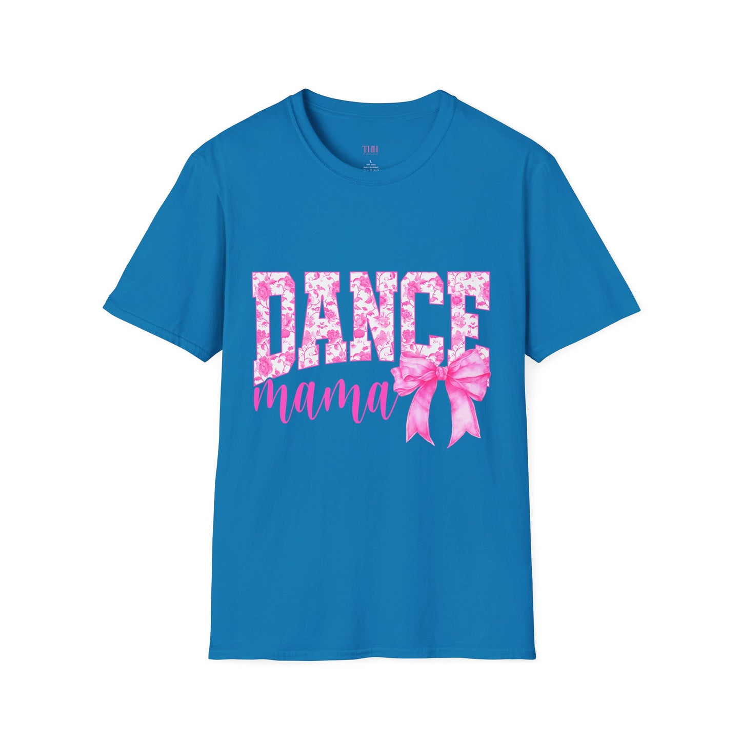 Dance Mama T-Shirt — Pink Floral Dance Mom Tee with Bow