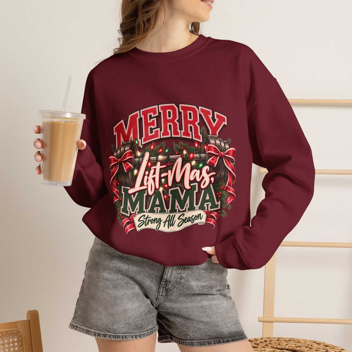 Crewneck Sweatshirt — "Merry Lit-Mas Mama" Christmas Graphic