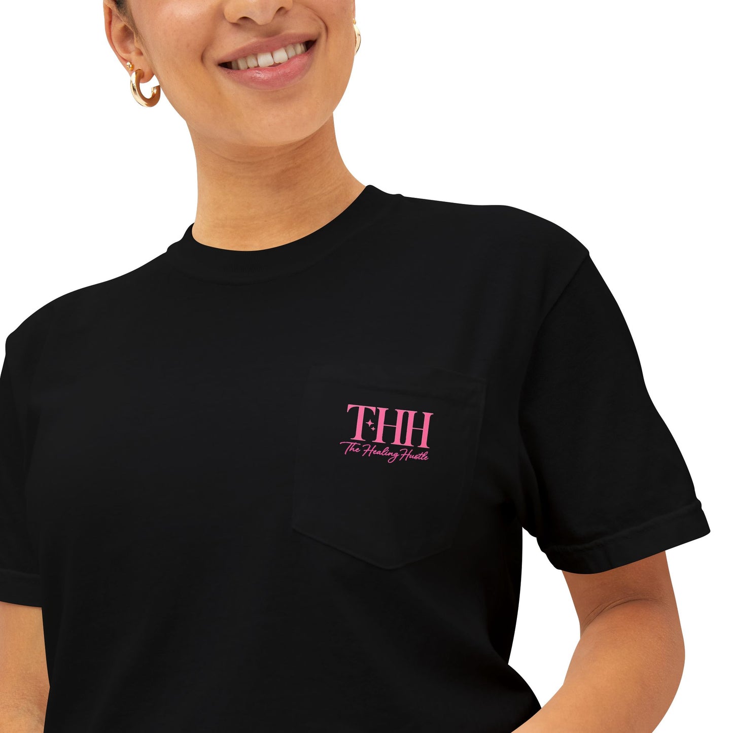Pocket T-Shirt — "Pretty Girls Lift Heavy" Cute Pastel Weightlifting Tee