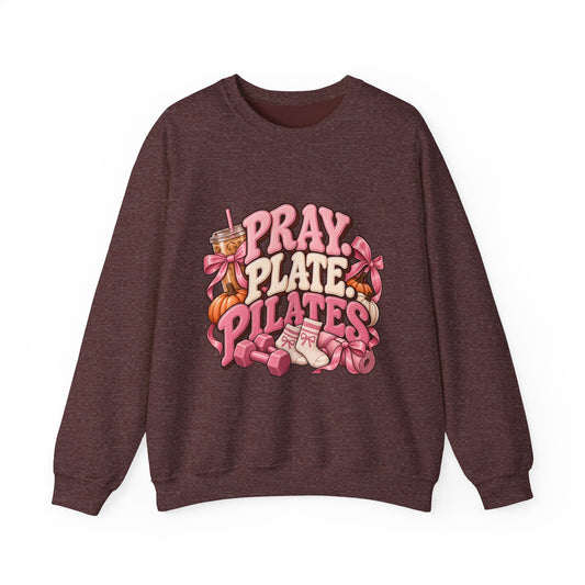 Crewneck Sweatshirt — Pray, Plate, Pilates Graphic