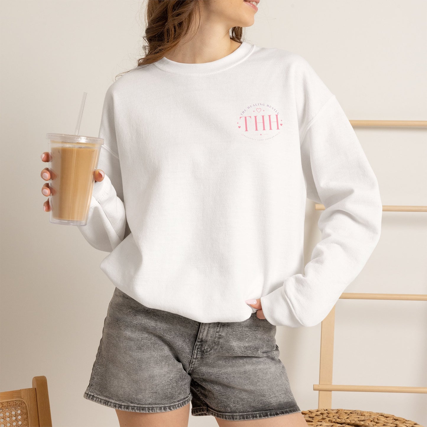 Crewneck Sweatshirt — "Stay Scary, Lift Heavy, Chase Goals" Halloween Gym Graphic