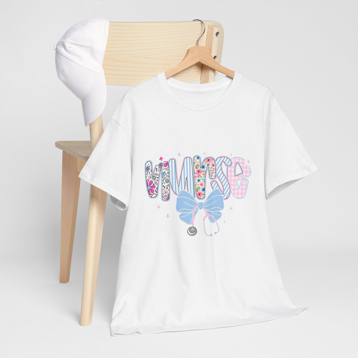 Women's Nurse Life Tee — Cute Floral 'NURSE' Bow Scrubs Graphic T-Shirt