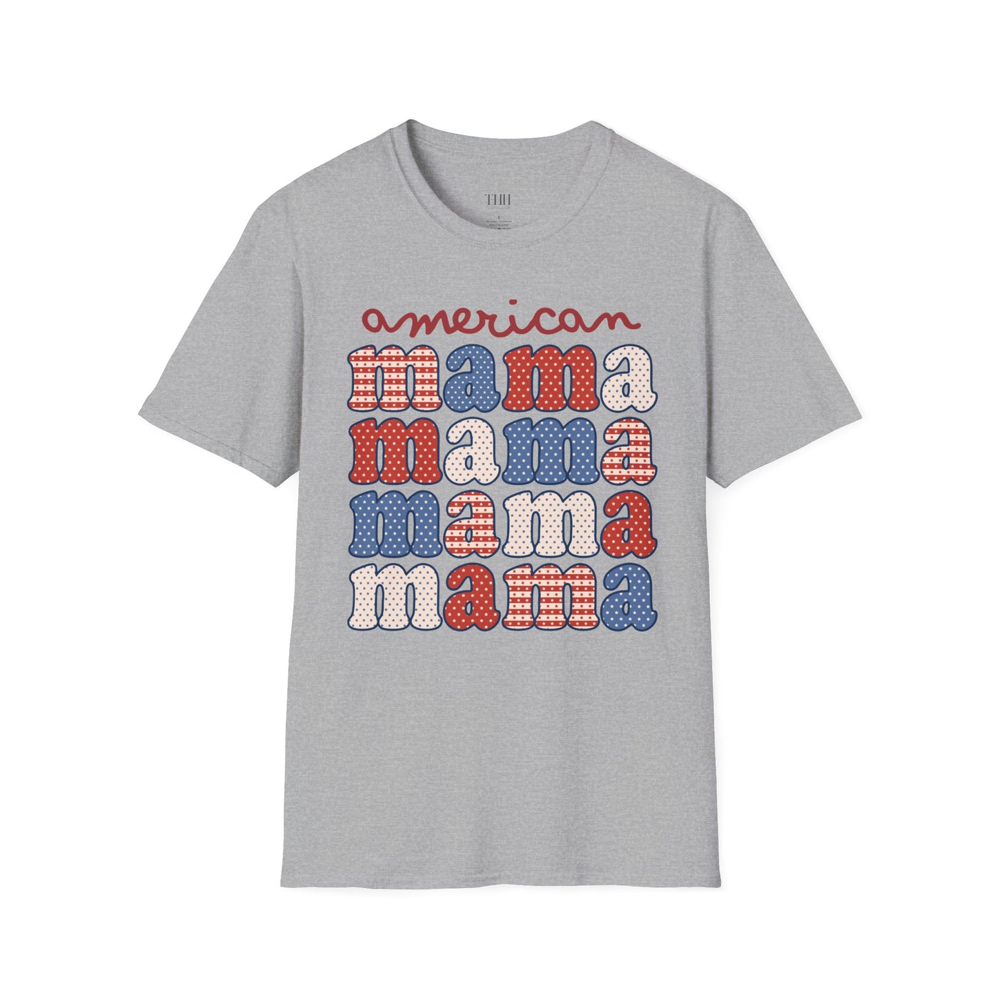 American Mama T-Shirt — Retro Patriotic Mama Tee for 4th of July & Mother's Day