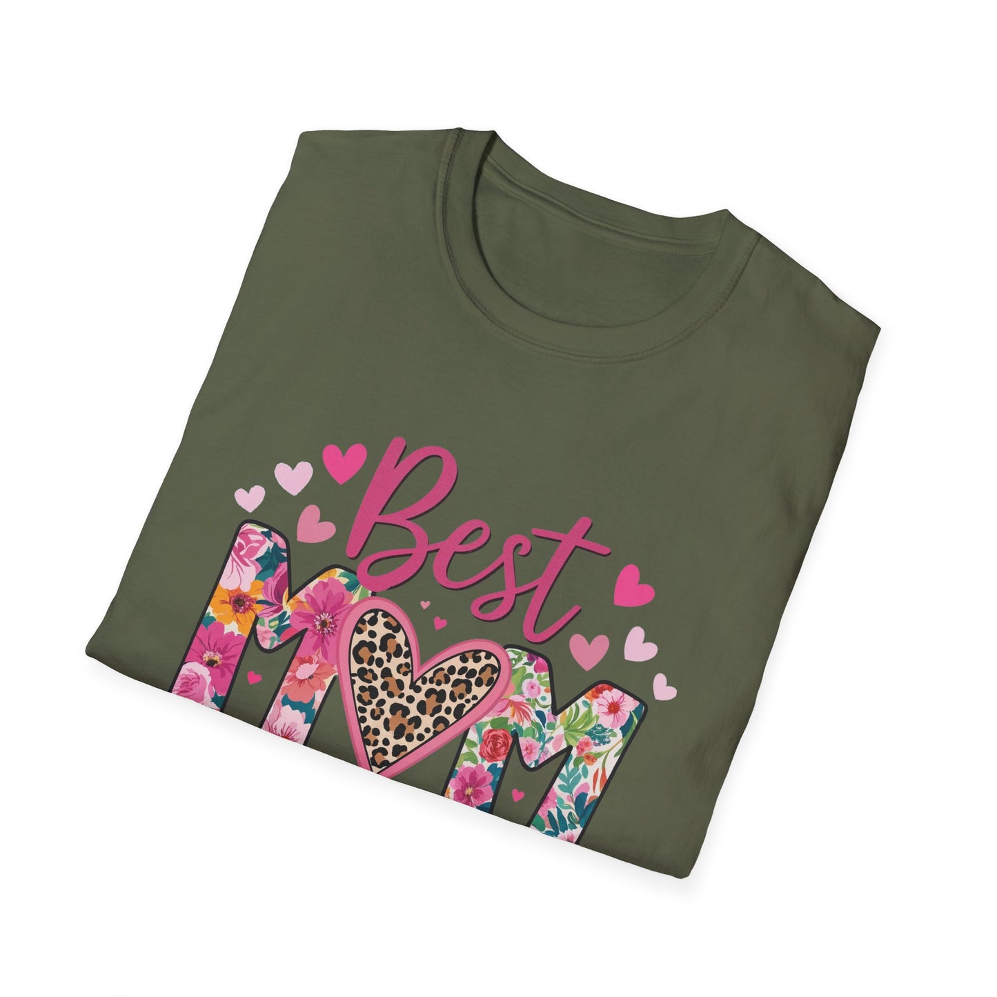 Best Mom Ever T-Shirt — Floral & Leopard Heart Mother's Day Tee