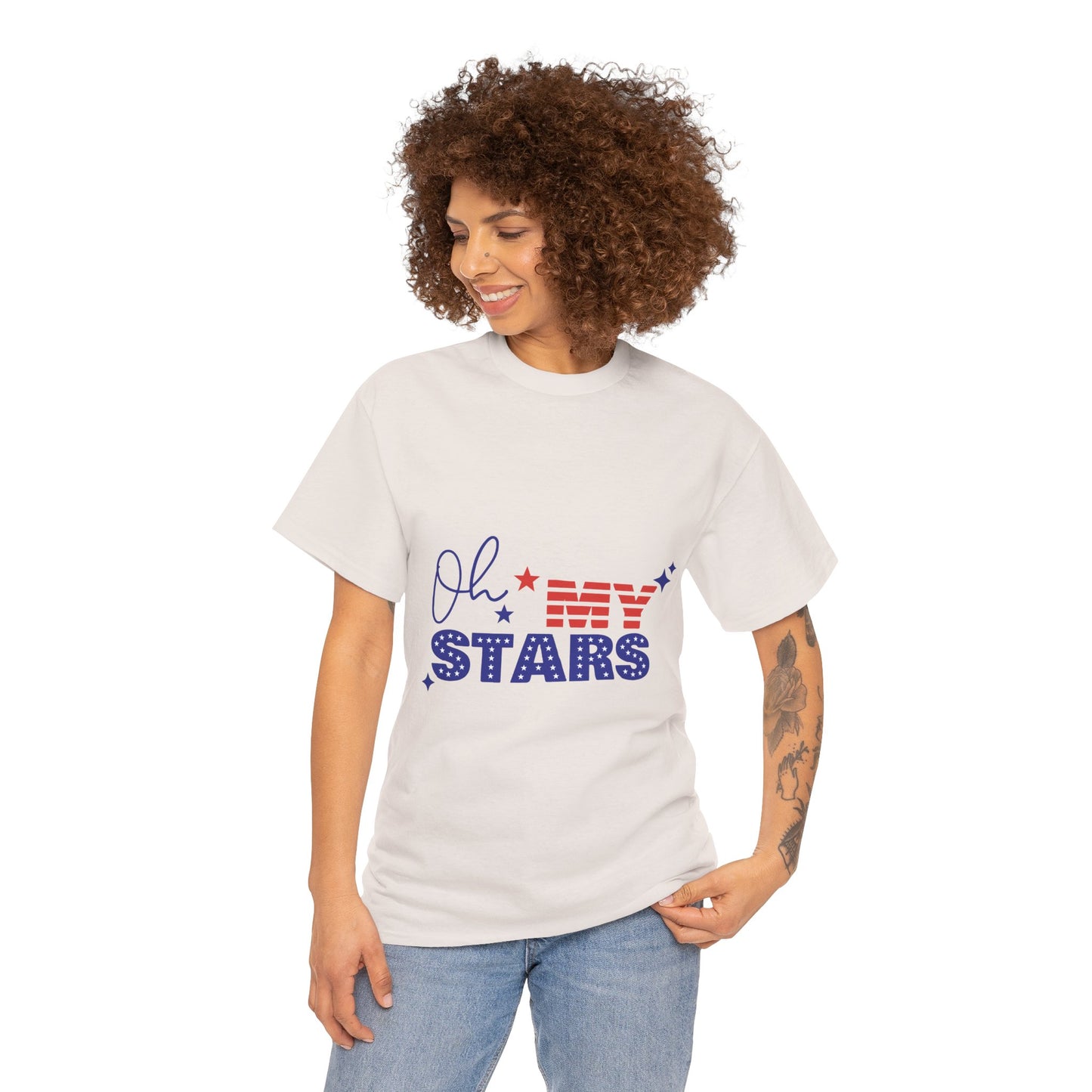 Patriotic "Oh My Stars" T-Shirt – Fourth of July USA Flag Tee
