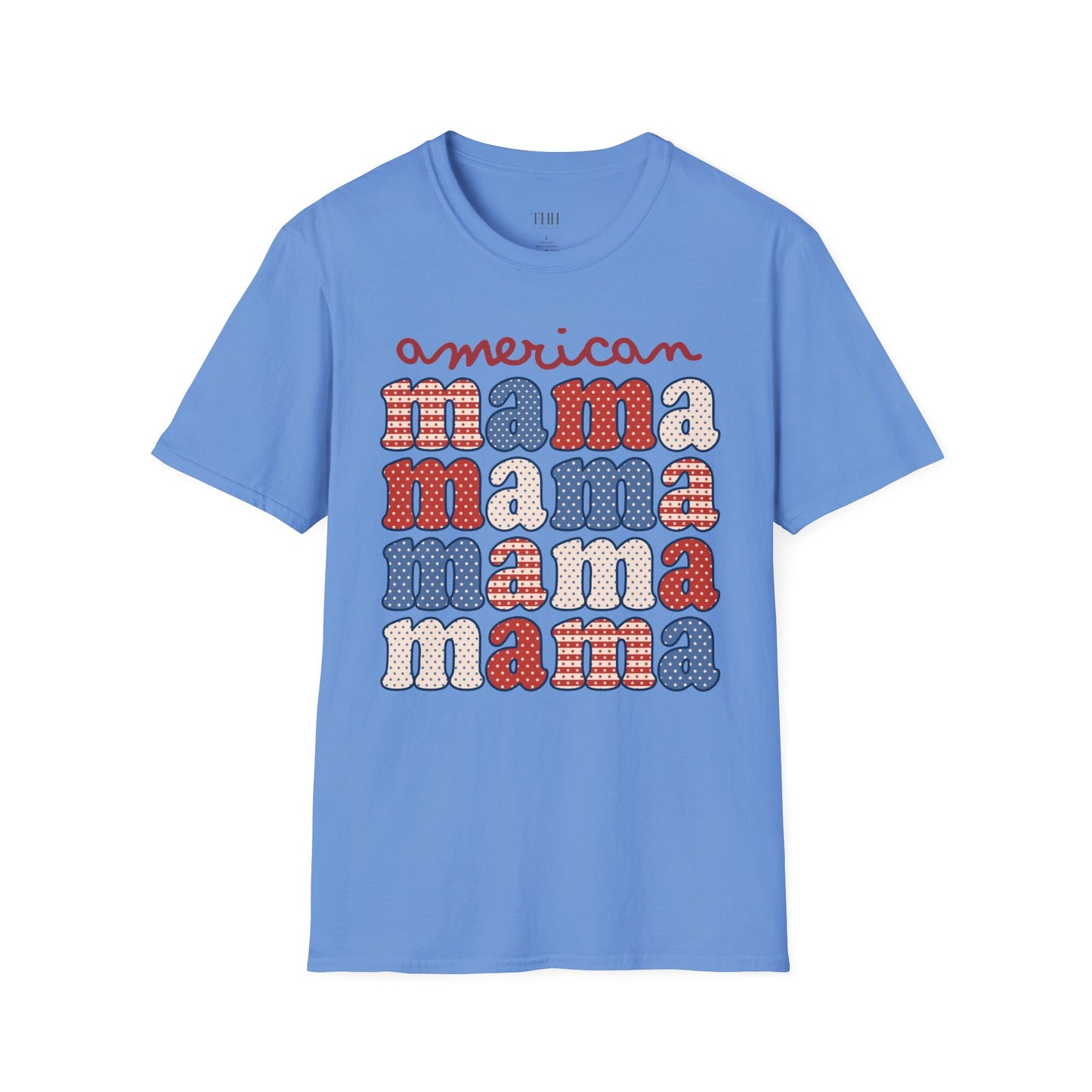 American Mama T-Shirt — Retro Patriotic Mama Tee for 4th of July & Mother's Day