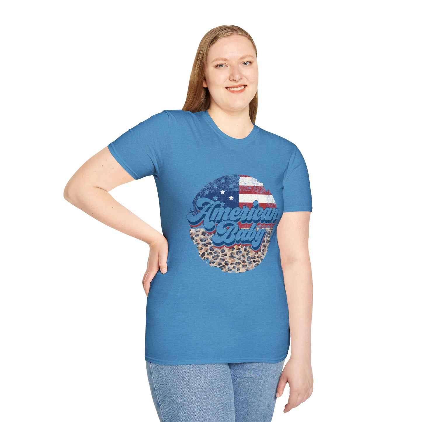American Baby T-Shirt — Patriotic Leopard Circle Graphic Tee