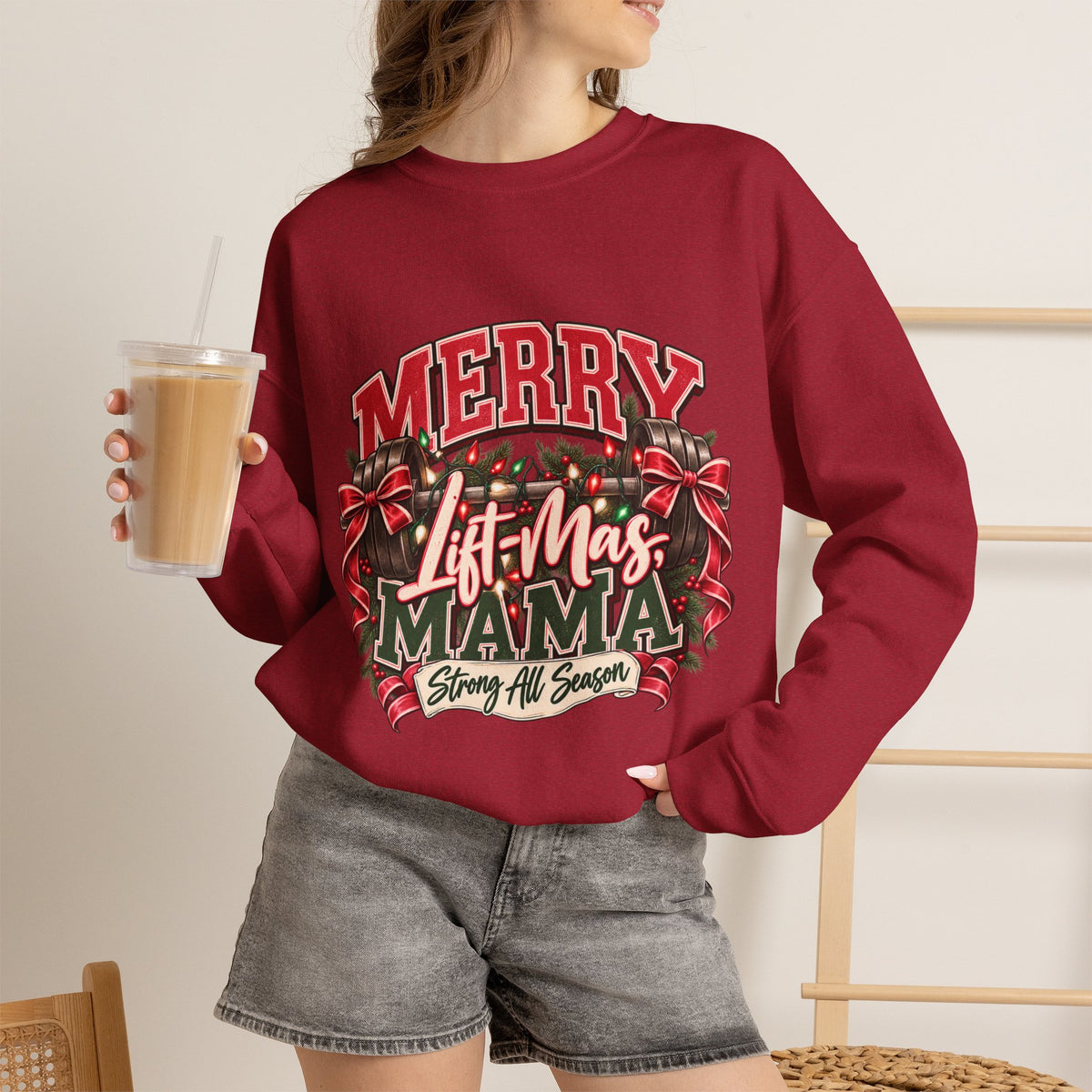 Crewneck Sweatshirt — "Merry Lit-Mas Mama" Christmas Graphic