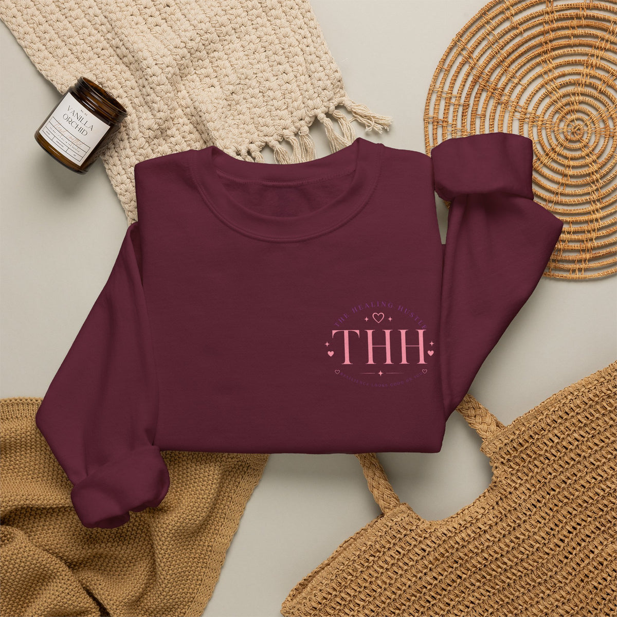 Crewneck Sweatshirt — Grateful Stronger Than Yesterday Graphic (Wellness, Recovery & Gratitude)