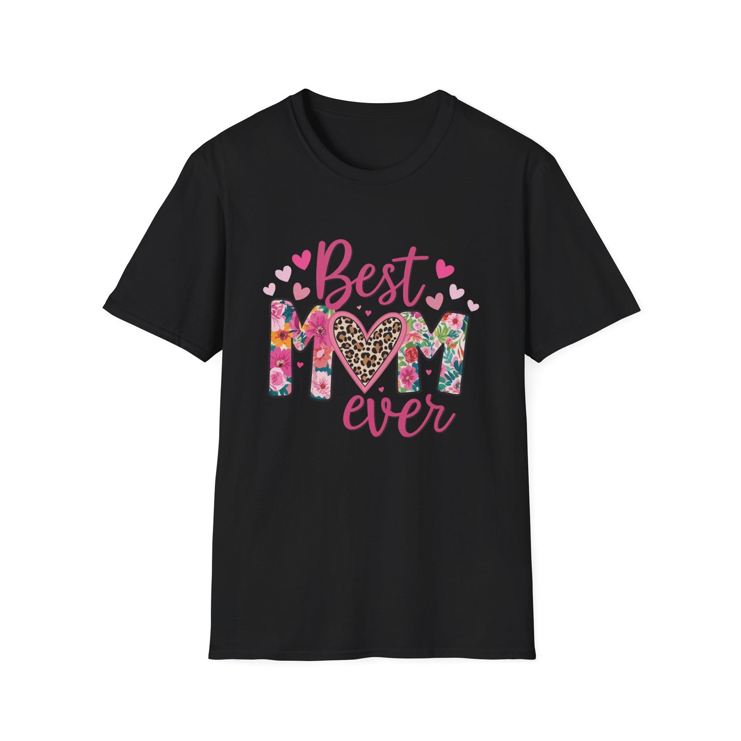 Best Mom Ever T-Shirt — Floral & Leopard Heart Mother's Day Tee