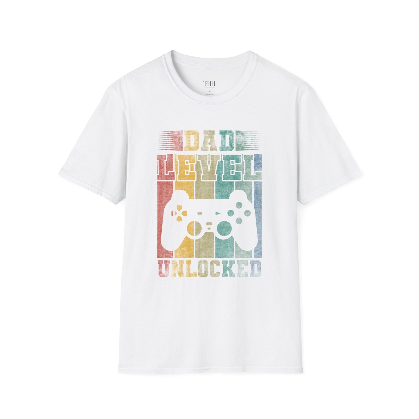 Dad Level Unlocked T-Shirt — Retro Gamer Controller Father’s Day Tee