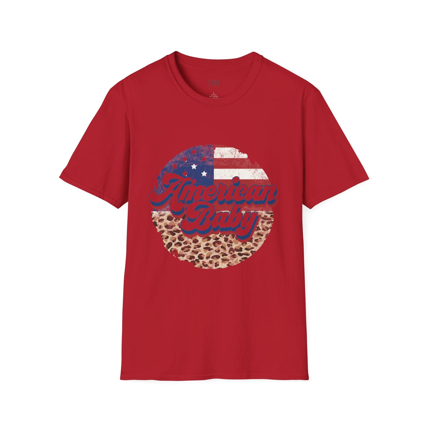 American Baby T-Shirt — Patriotic Leopard Circle Graphic Tee