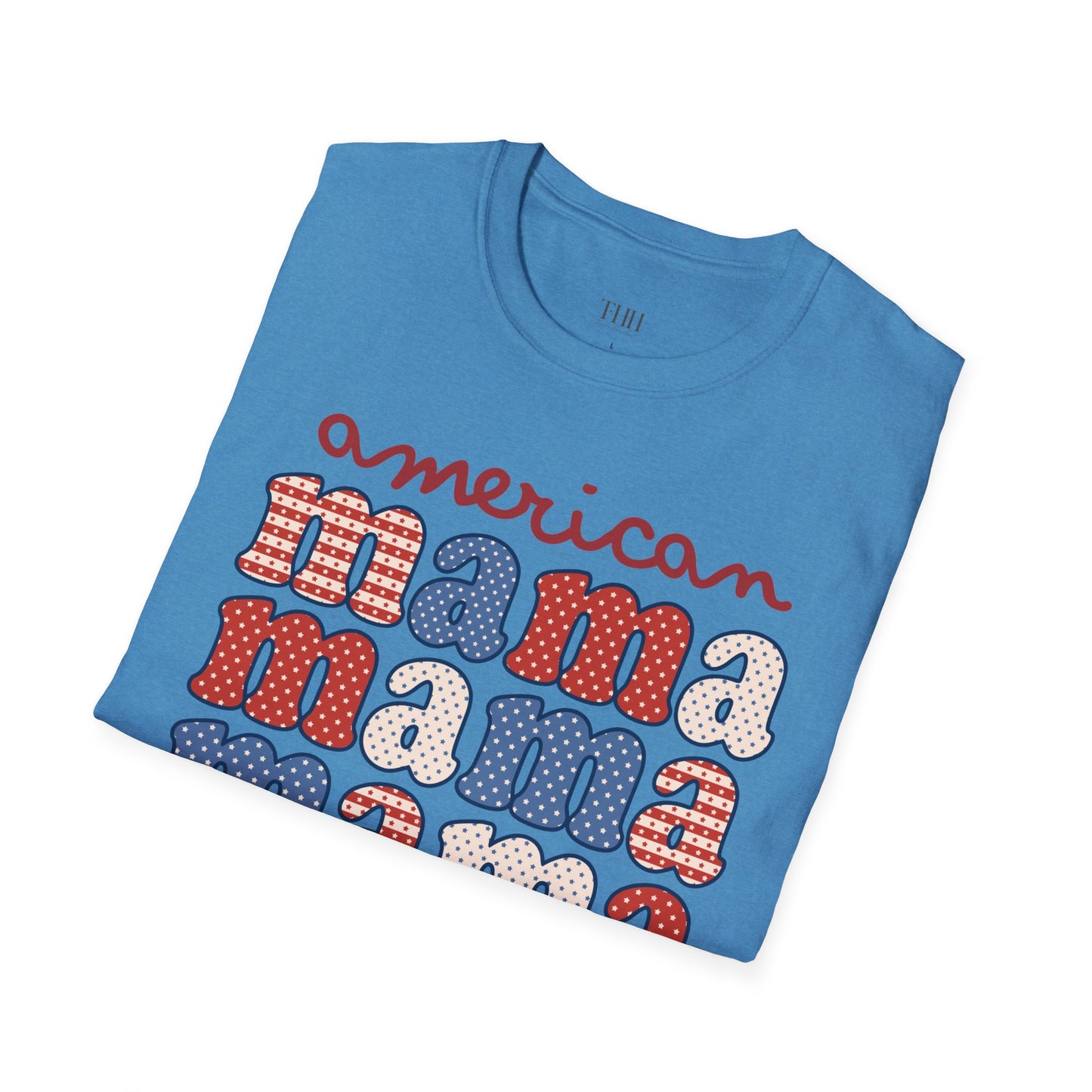 American Mama T-Shirt — Retro Patriotic Mama Tee for 4th of July & Mother's Day