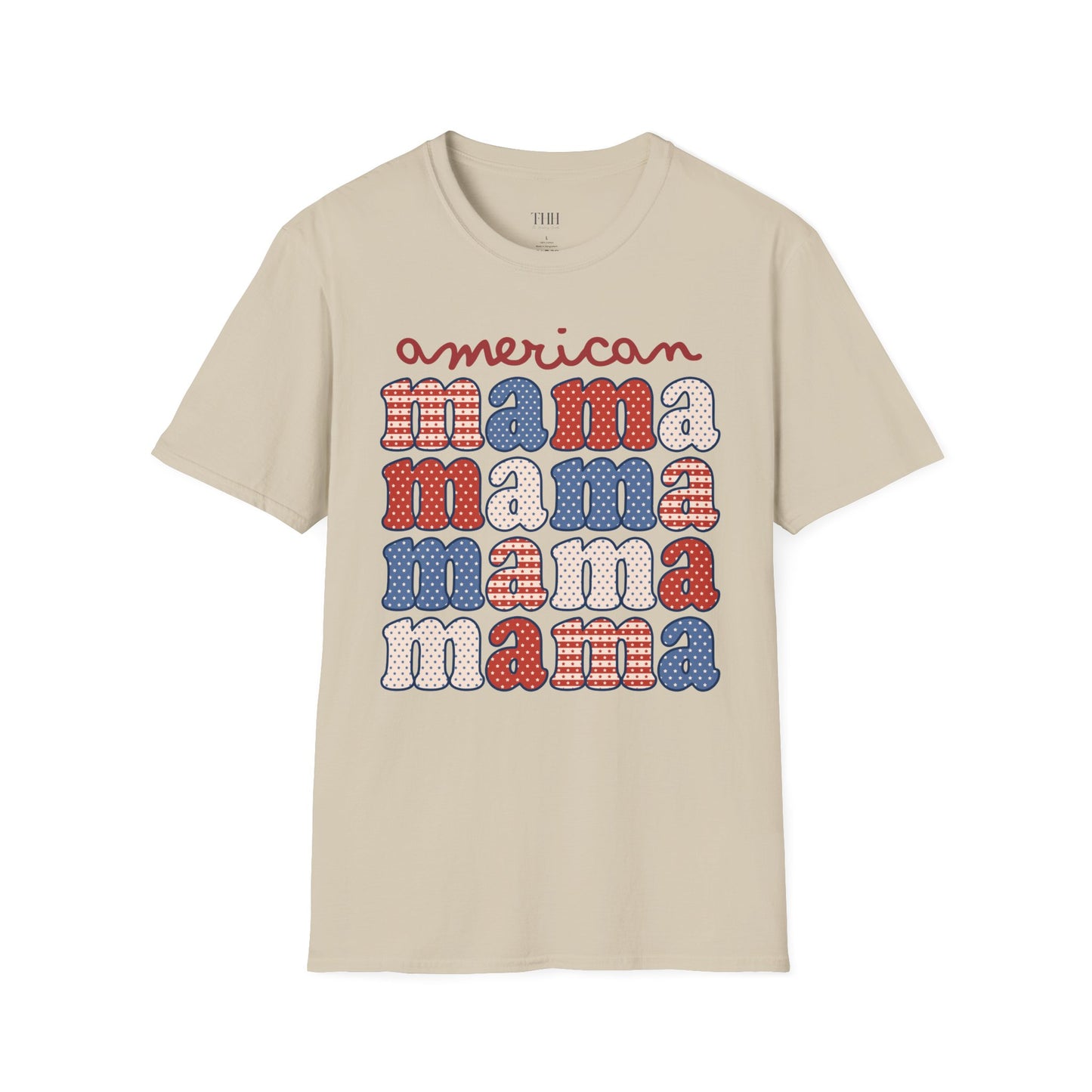 American Mama T-Shirt — Retro Patriotic Mama Tee for 4th of July & Mother's Day