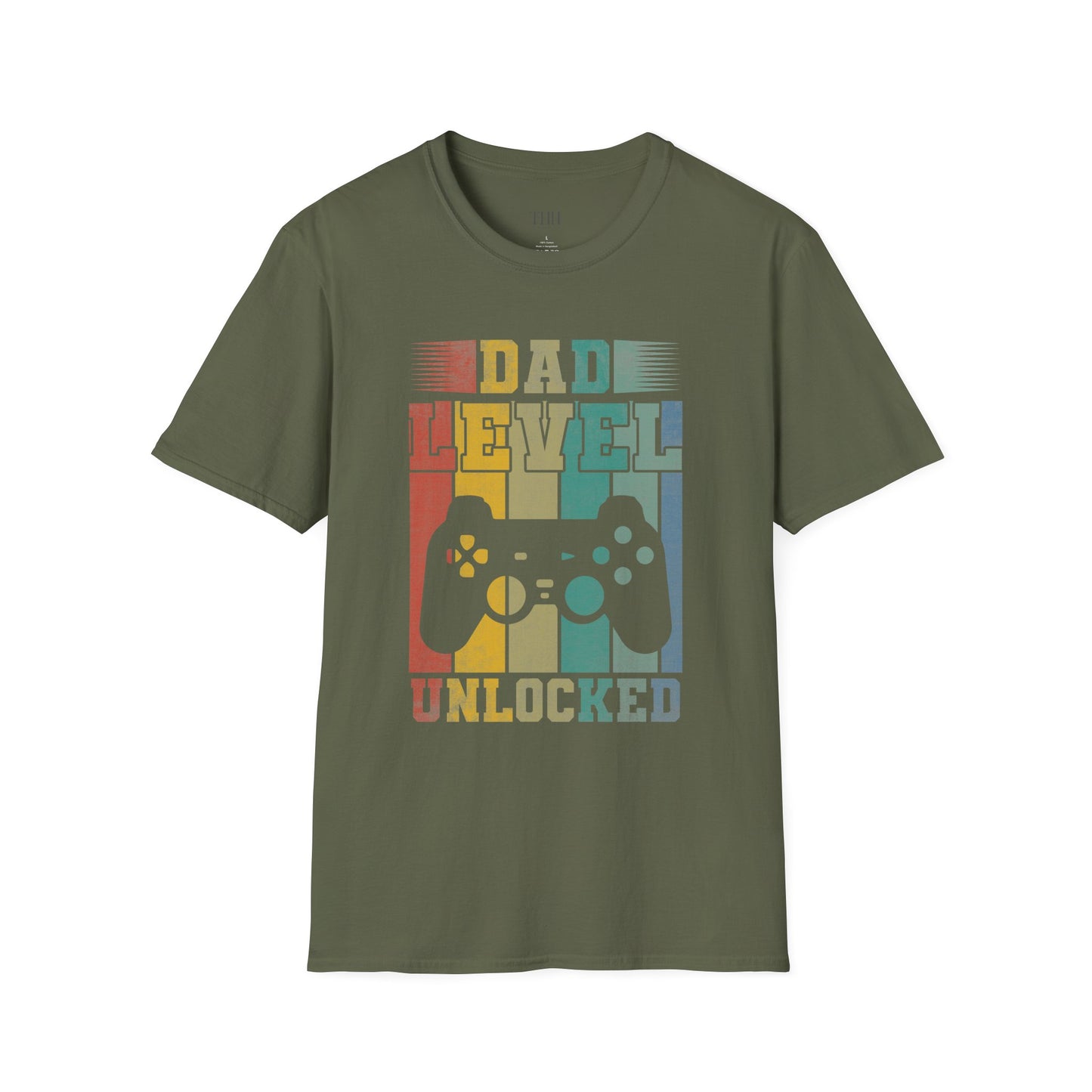 Dad Level Unlocked T-Shirt — Retro Gamer Controller Father’s Day Tee