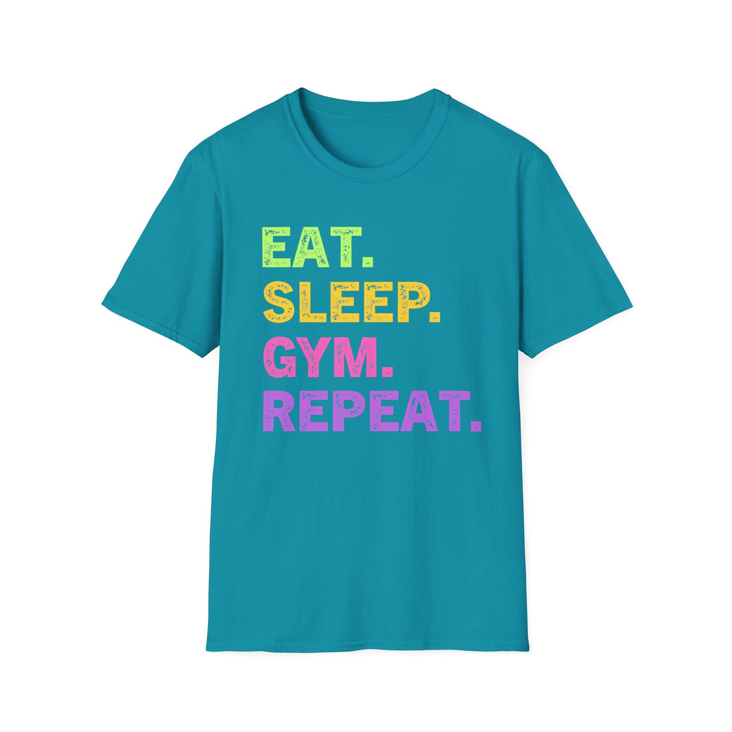 Eat. Sleep. Gym. Repeat. Fitness T-Shirt — Motivational Workout Tee