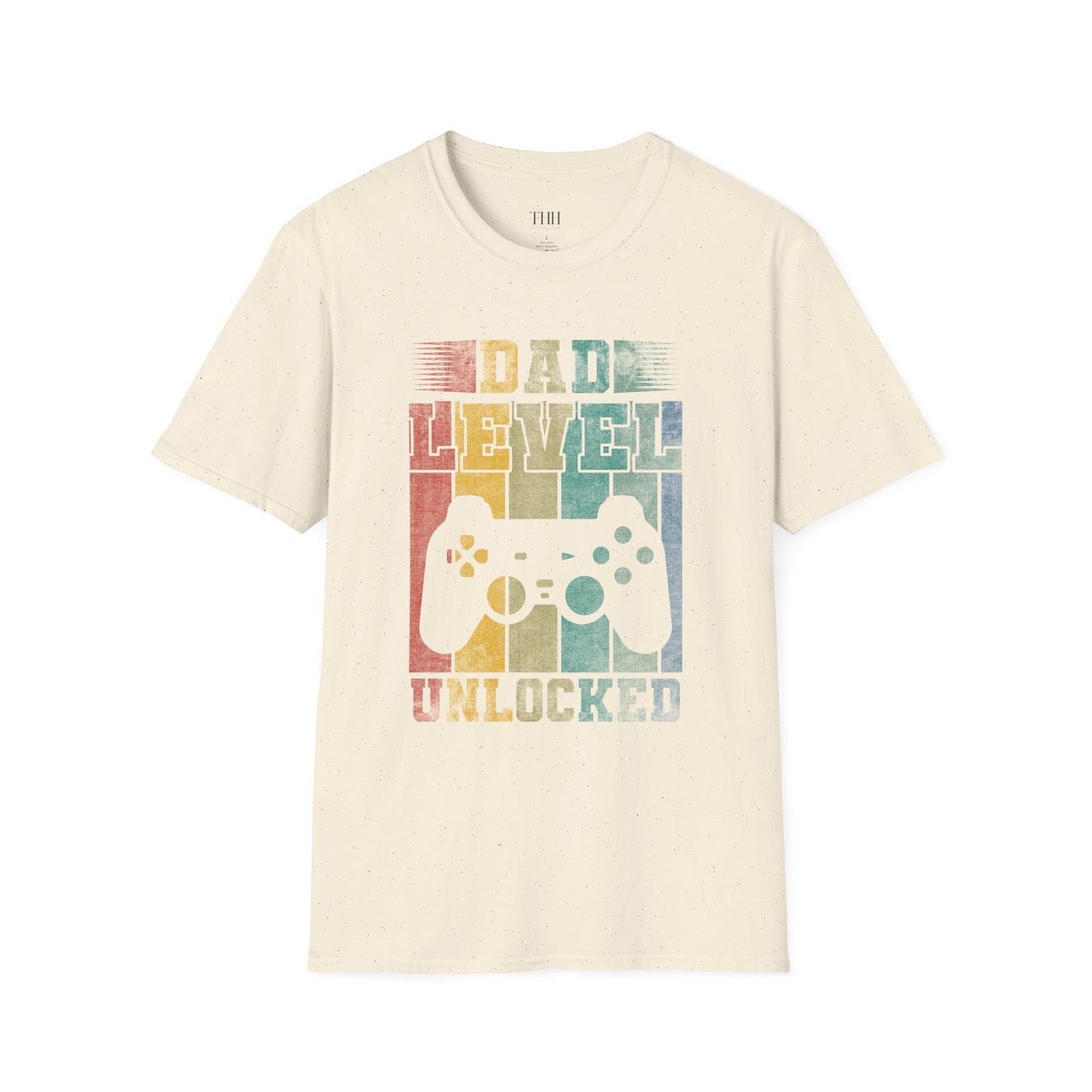 Dad Level Unlocked T-Shirt — Retro Gamer Controller Father’s Day Tee