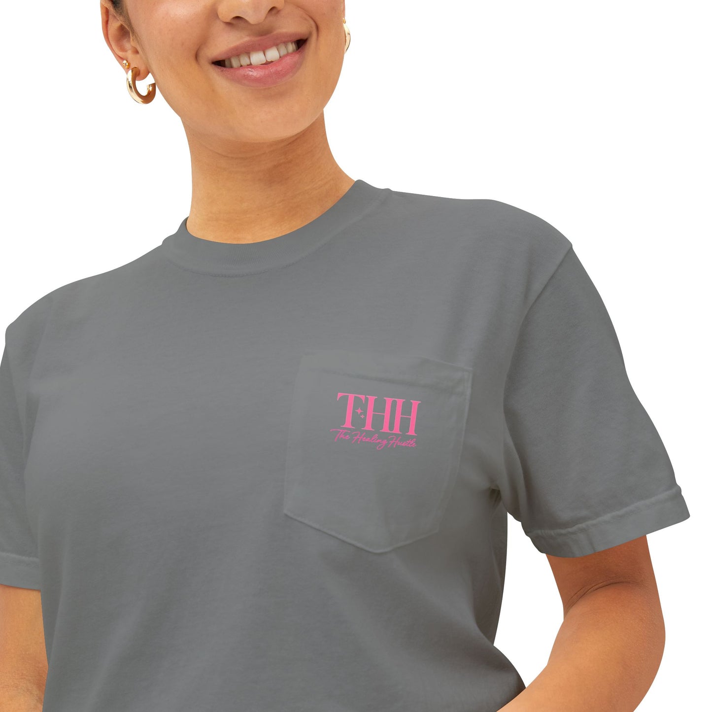 Pocket T-Shirt — "Pretty Girls Lift Heavy" Cute Pastel Weightlifting Tee