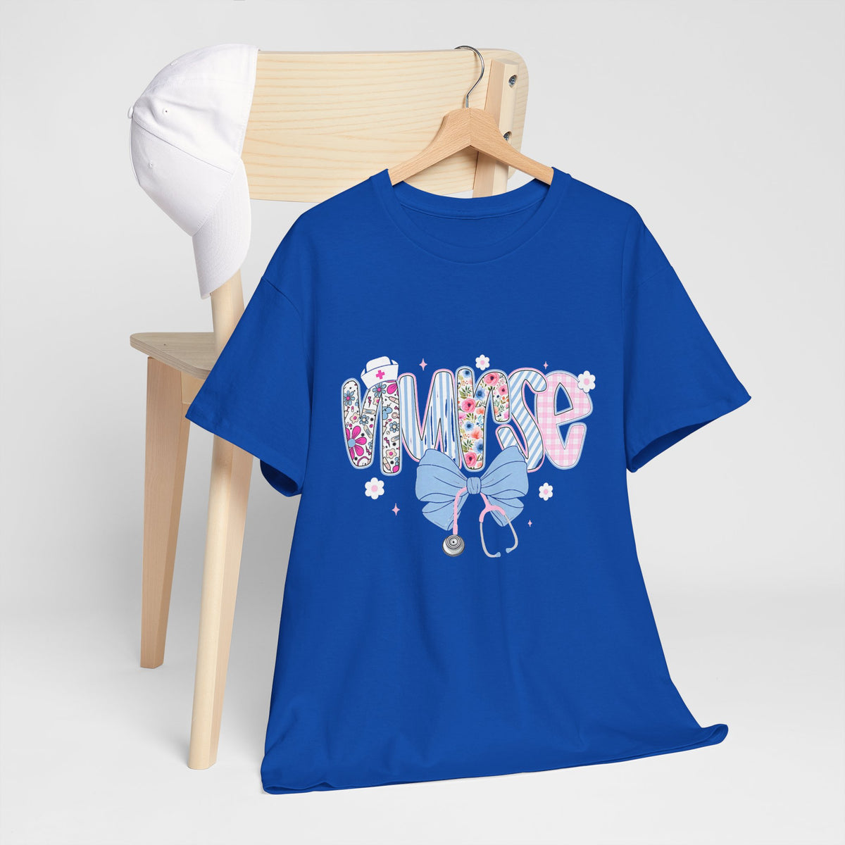 Women's Nurse Life Tee — Cute Floral 'NURSE' Bow Scrubs Graphic T-Shirt