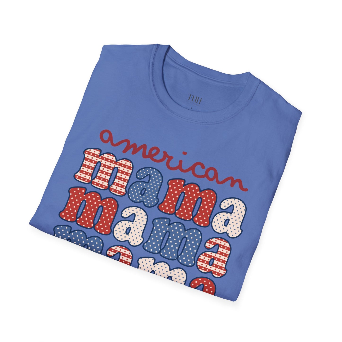 American Mama T-Shirt — Retro Patriotic Mama Tee for 4th of July & Mother's Day