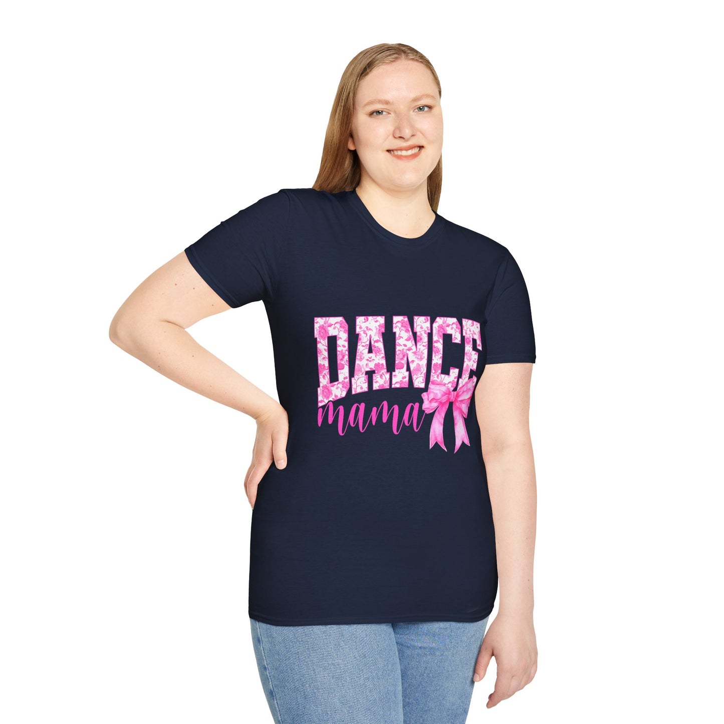 Dance Mama T-Shirt — Pink Floral Dance Mom Tee with Bow