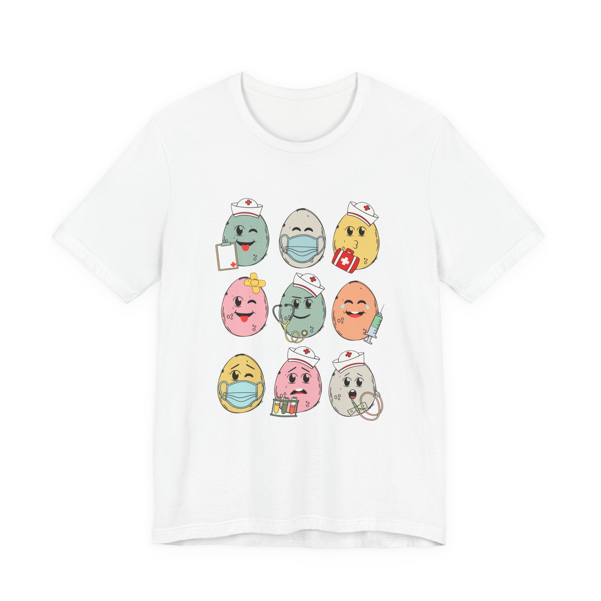 Cute Nurse Egg Emoji T-Shirt – Healthcare Worker Appreciation Tee