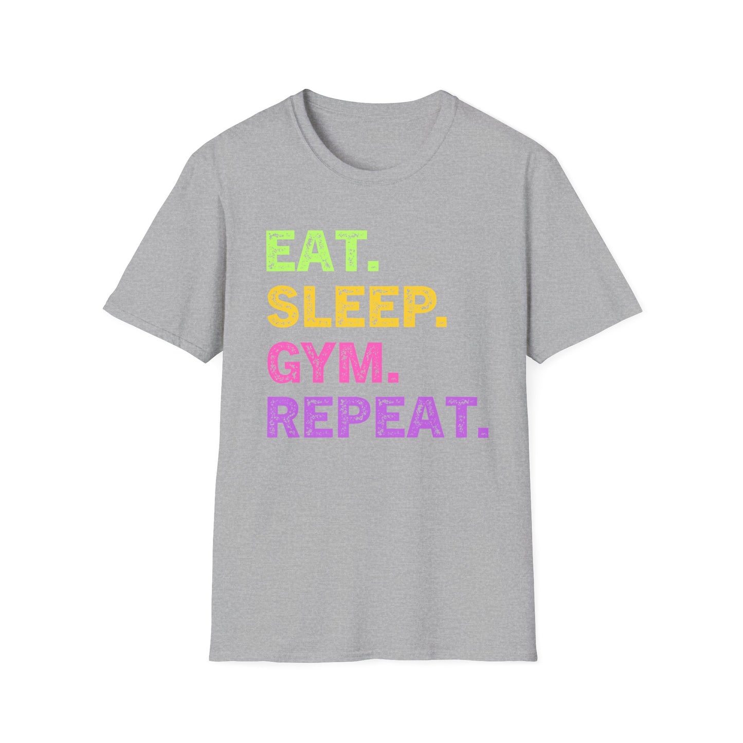 Eat. Sleep. Gym. Repeat. Fitness T-Shirt — Motivational Workout Tee