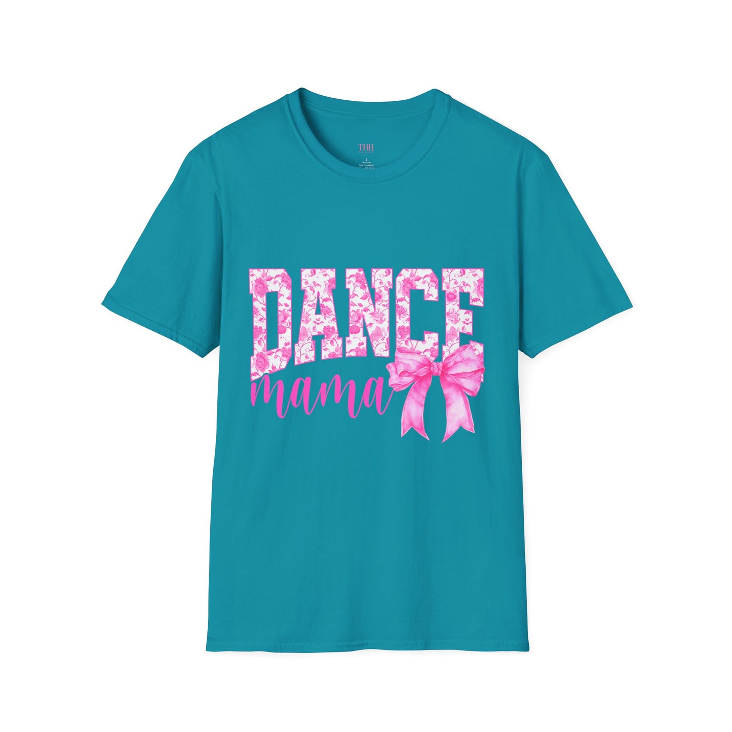 Dance Mama T-Shirt — Pink Floral Dance Mom Tee with Bow