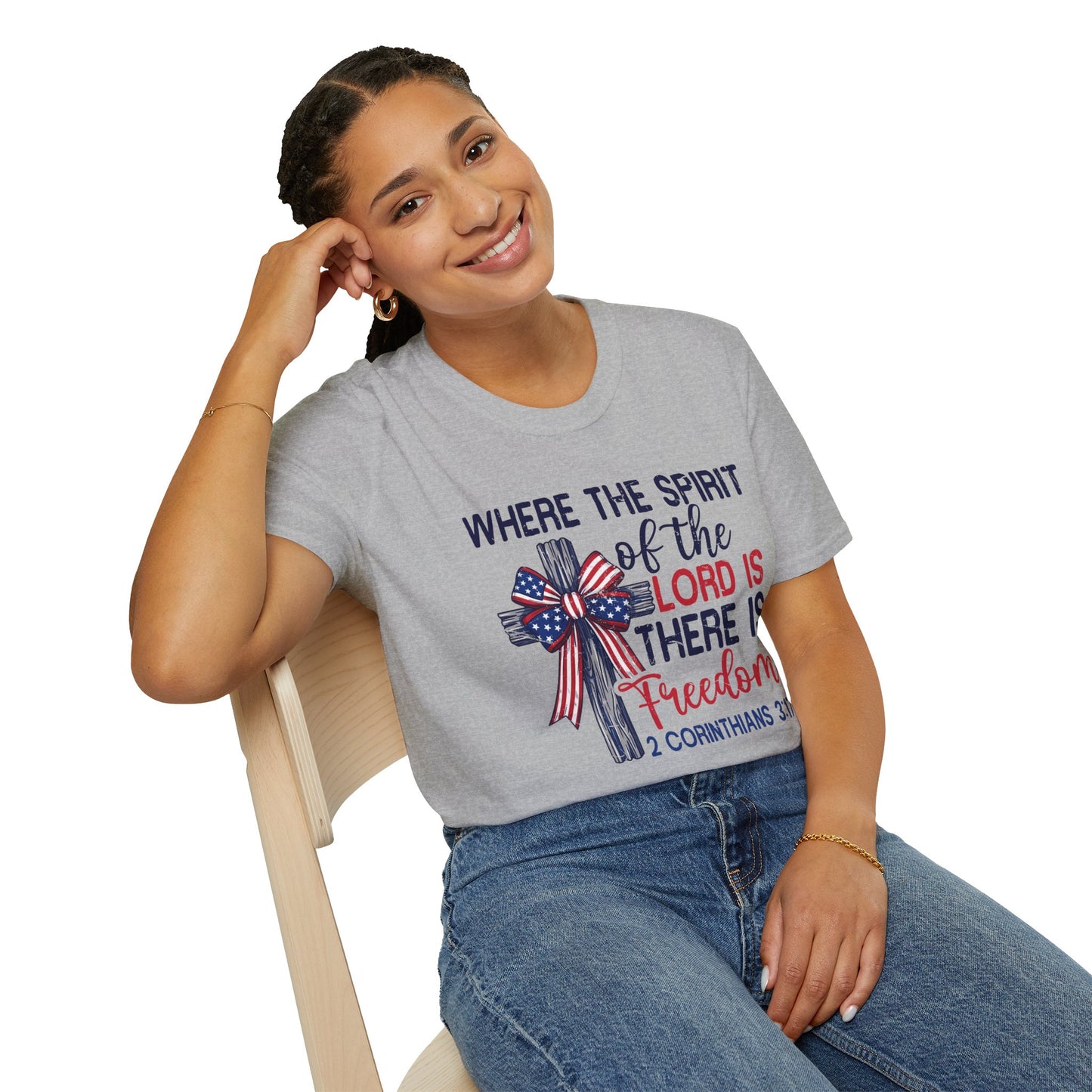 Christian Freedom T-Shirt – "Where the Spirit of the Lord is There is Freedom" (2 Corinthians 3:17)