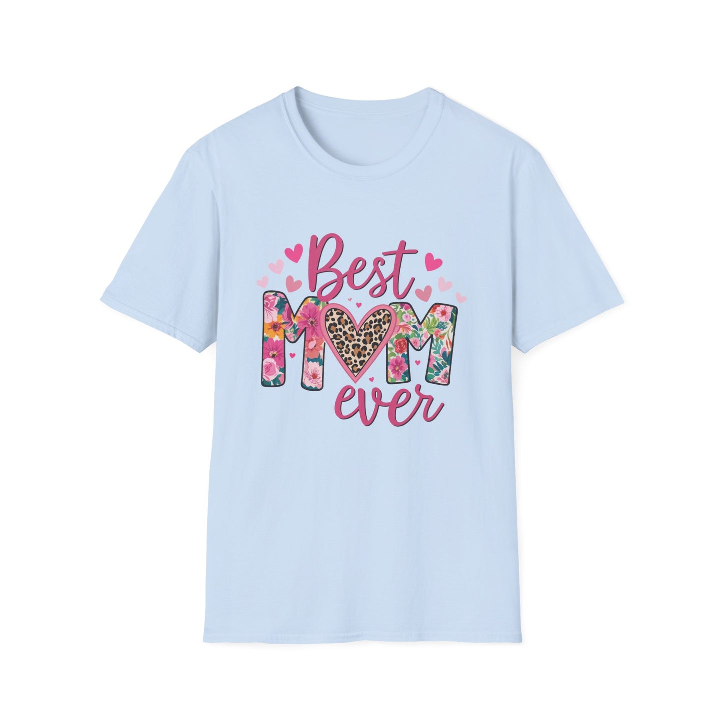 Best Mom Ever T-Shirt — Floral & Leopard Heart Mother's Day Tee
