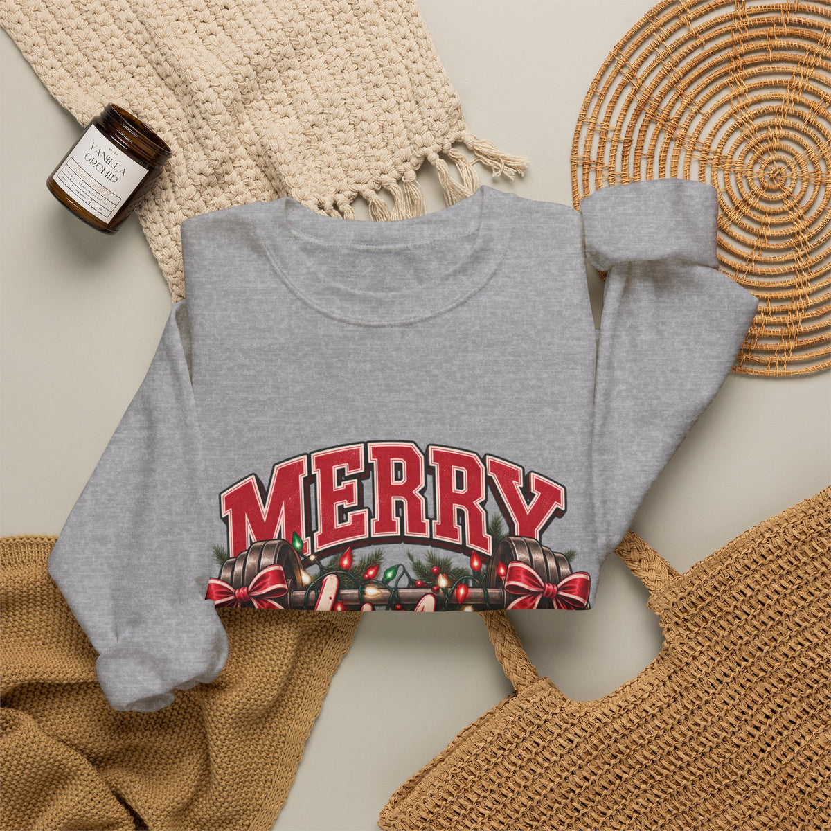 Crewneck Sweatshirt — "Merry Lit-Mas Mama" Christmas Graphic