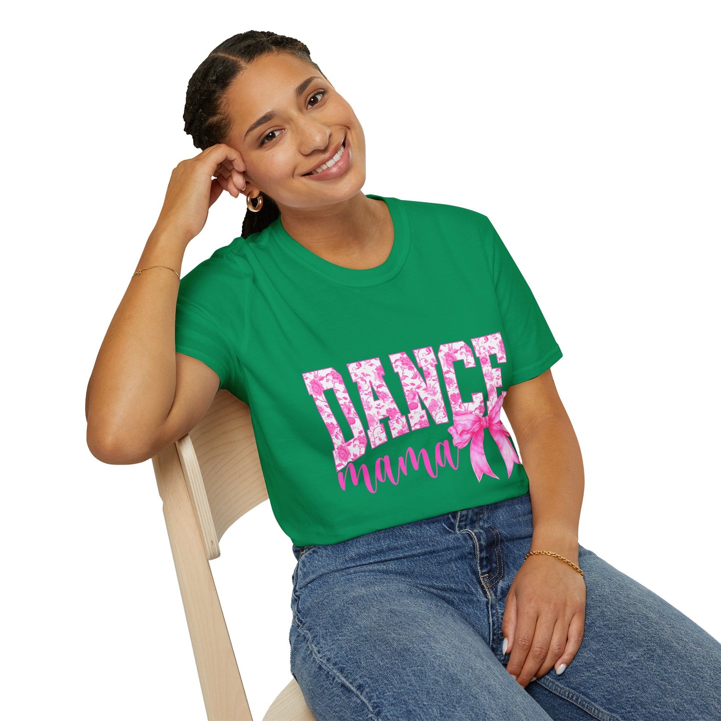 Dance Mama T-Shirt — Pink Floral Dance Mom Tee with Bow