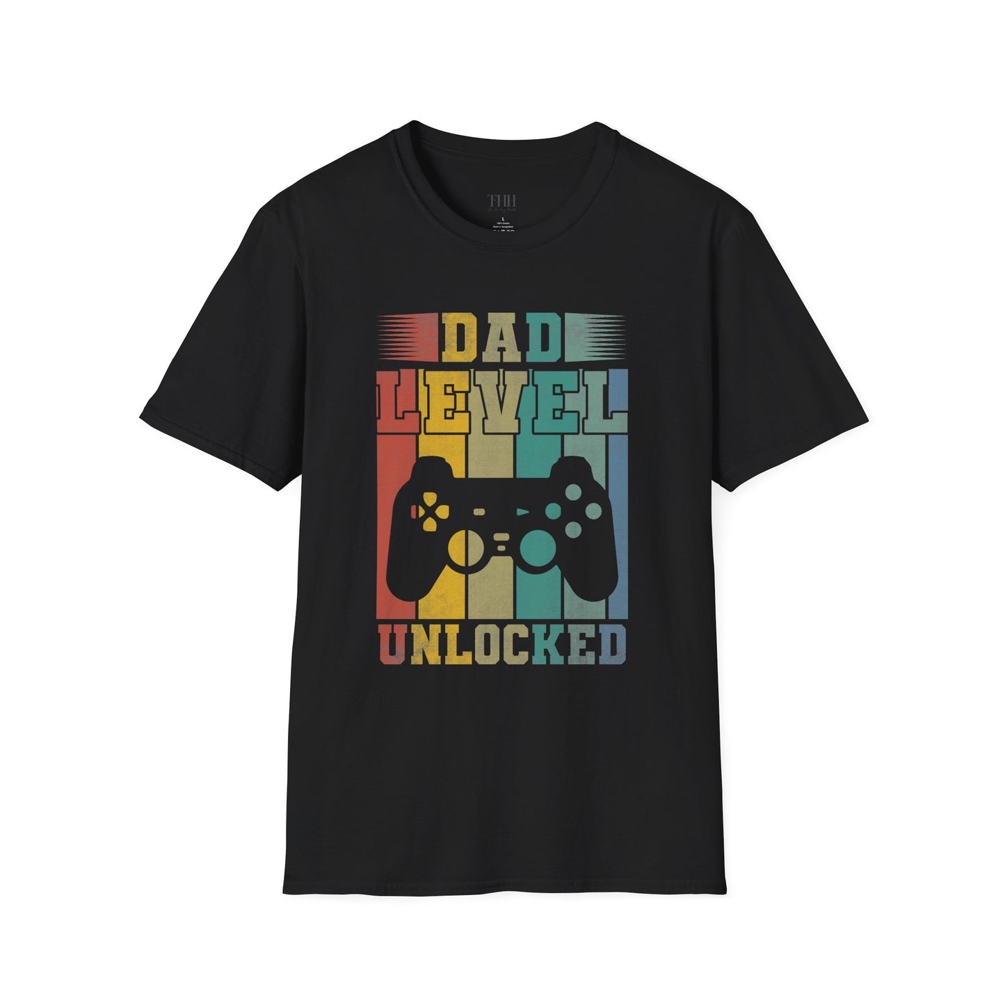 Dad Level Unlocked T-Shirt — Retro Gamer Controller Father’s Day Tee