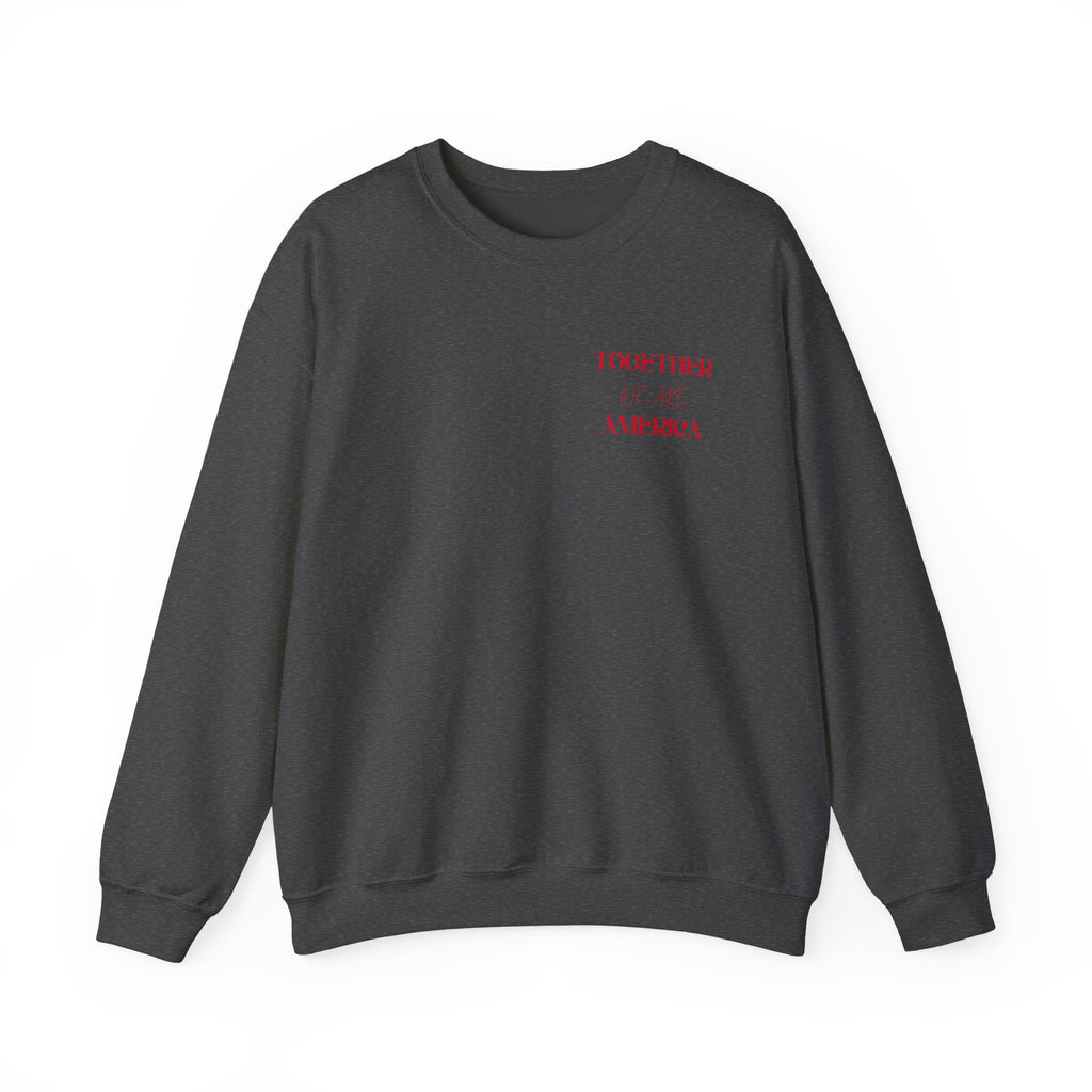 Crewneck Sweatshirt — 'Together We Rise' Love & International Flags Peace Design