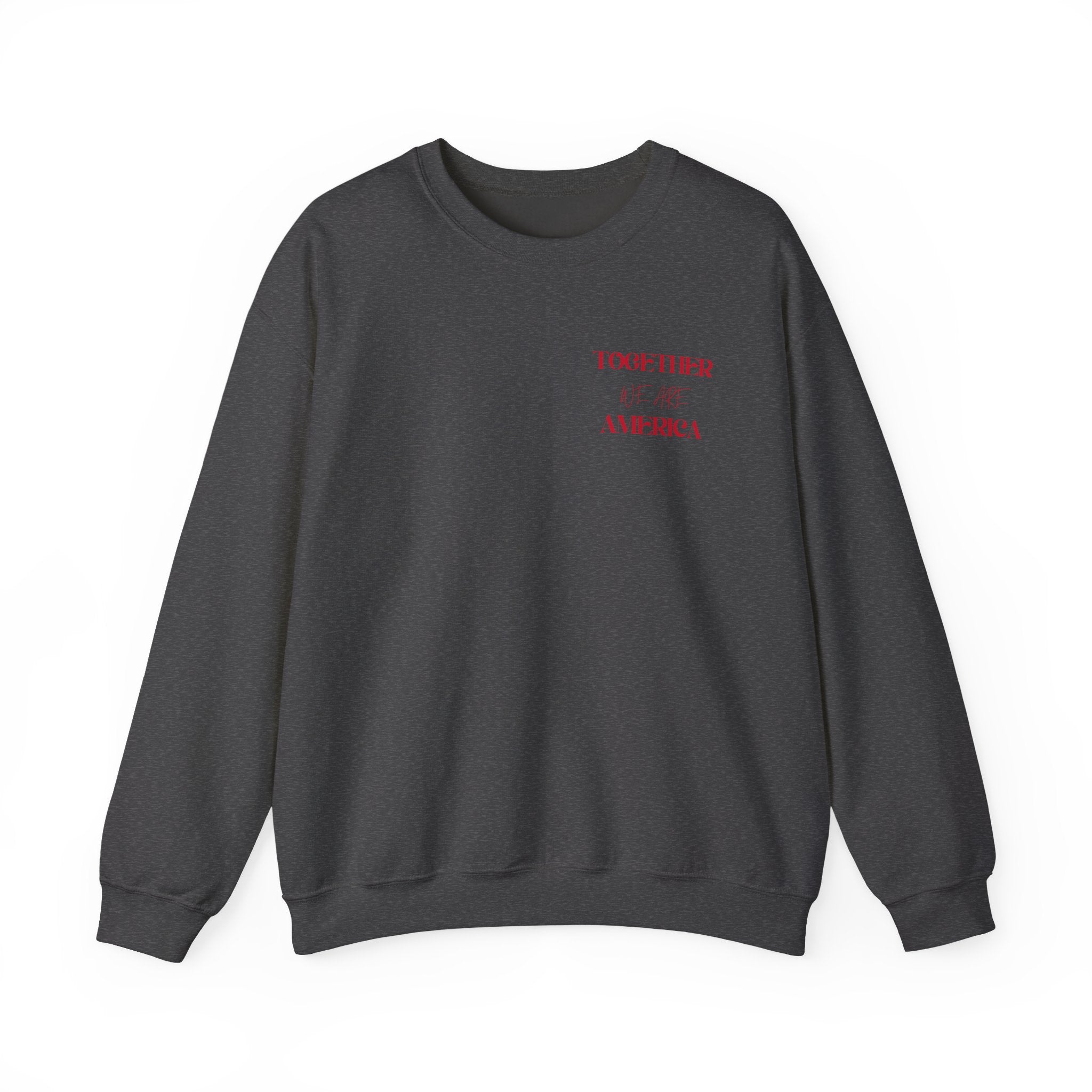 Crewneck Sweatshirt — 'Together We Rise' Love & International Flags Peace Design