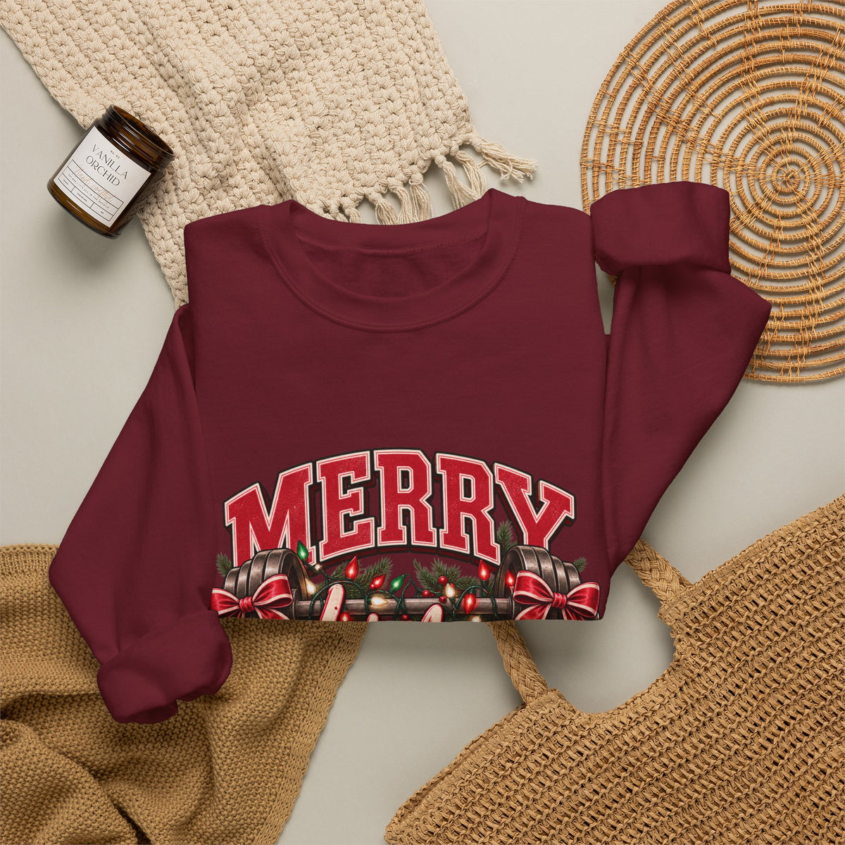 Crewneck Sweatshirt — "Merry Lit-Mas Mama" Christmas Graphic