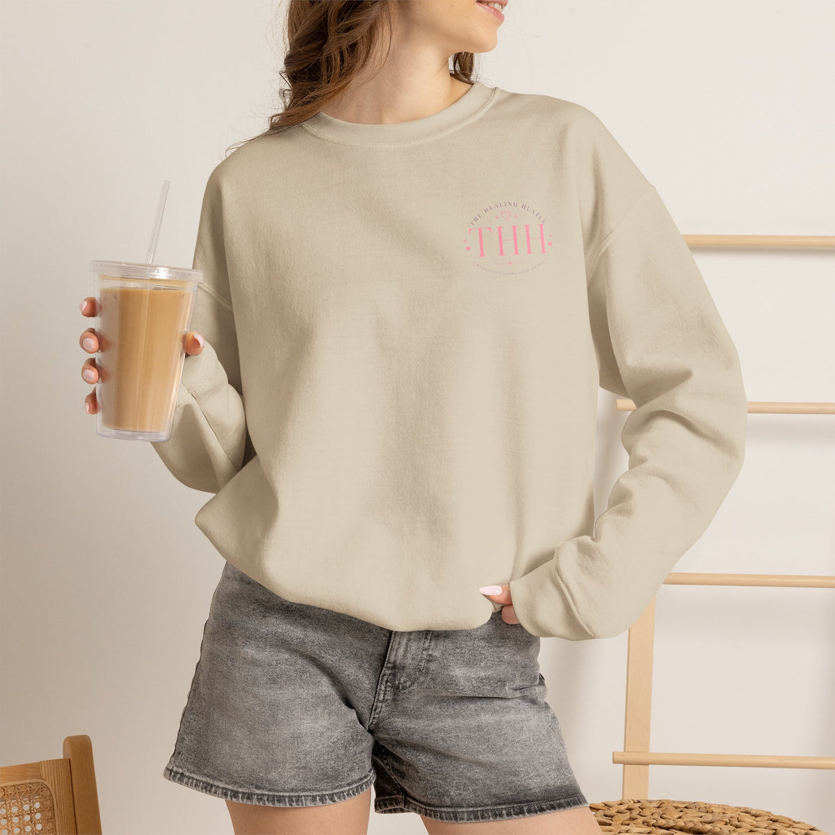 Crewneck Sweatshirt — "Stay Scary, Lift Heavy, Chase Goals" Halloween Gym Graphic