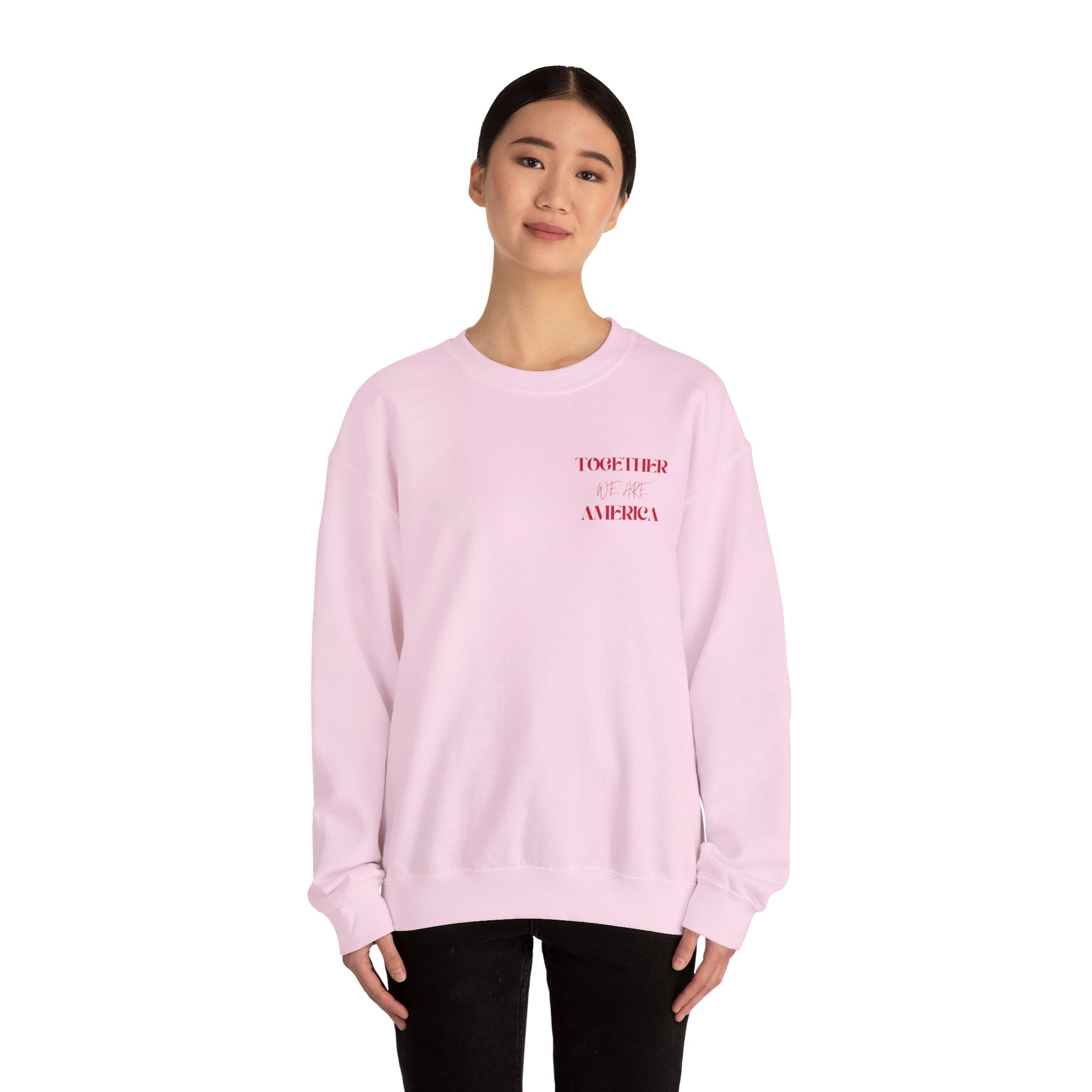 Crewneck Sweatshirt — 'Together We Rise' Love & International Flags Peace Design